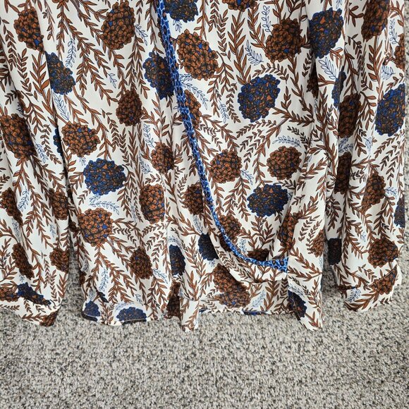 Daniel Rainn Top Womens Medium‎ Blue Brown Surplice Neck Long Sleeve Blouse - Picture 5 of 7